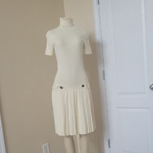 MODA Pleated Sweater Dress